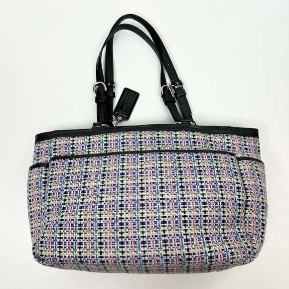 Coach Gallery Multicolored Herringbone Tweed Tote Bag - Picture 4 of 16